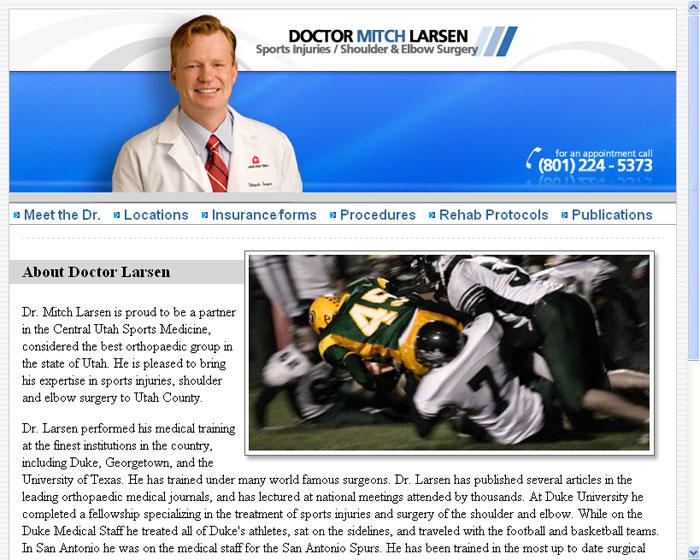 Screenshot of Doctor Larsen's Website
